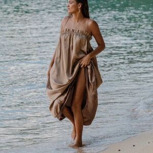 Revolve L’Academie satin maxi dress
